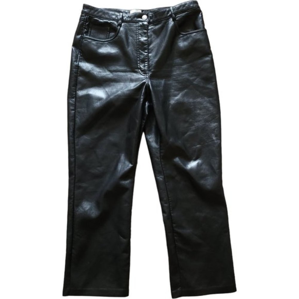 Aritiza Wilfred Melina Cropped vegan leather pant, black - Picture 1 of 10